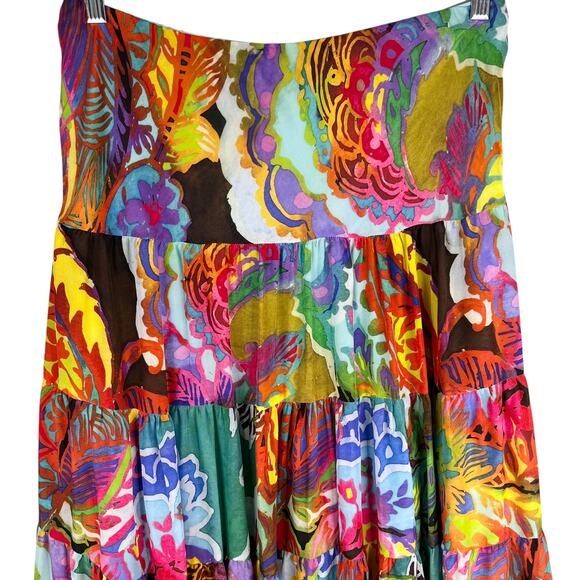 Lauren Ralph Lauren Floral Print Tiered Maxi Skirt M Lined - Picture 12 of 16